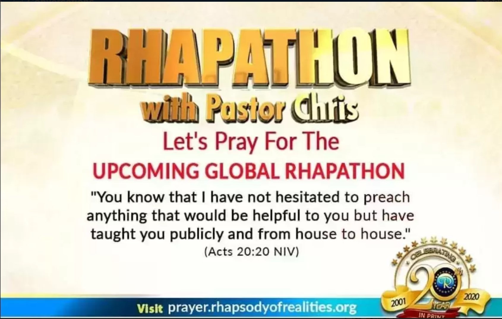 Pray For The Rhapathon Copy Min Pastor Chris Live Usa