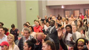 Section of the congregation worshipping the Lord. LoveWorld News 