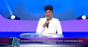 Christ Embassy delegate Pastor Joy Amenkhienan gives her address